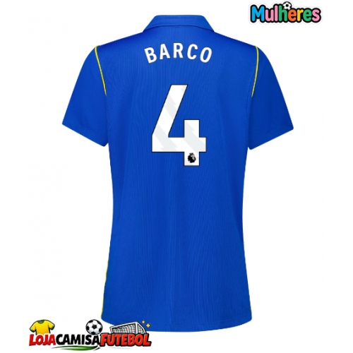 Camisa de Futebol Chelsea Valentin Barco #4 Equipamento Principal Mulheres 2026-27 Manga Curta
